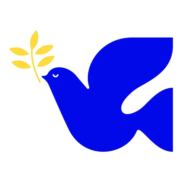 Стилизованный Голубь Оливковой Ветвью Летающая Птица Свободы Символ Вектора Мира — стоковый вектор