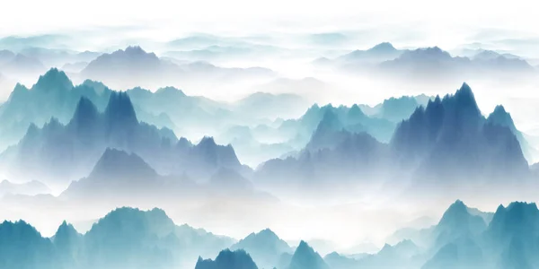 Туманні Гірські Пейзажні Гори Вранці — стокове фото