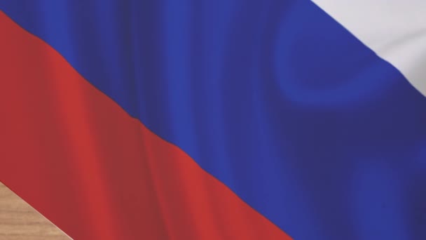 Hand sätta frimärke sanktioner på ryska nationella flaggan — Stockvideo