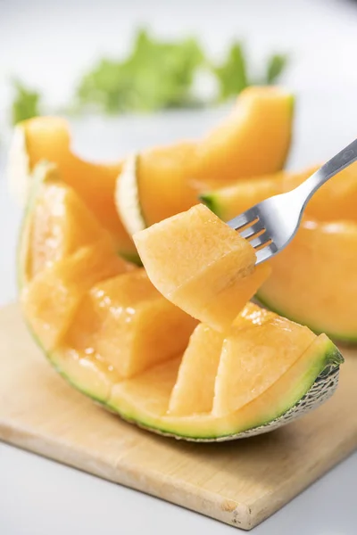 Coltivazione Deliziosi Meloni Allevati Dagli Agricoltori — Foto Stock