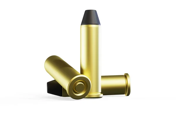 Pistol Bullets Rendering Isolated White Background — Stock Photo, Image