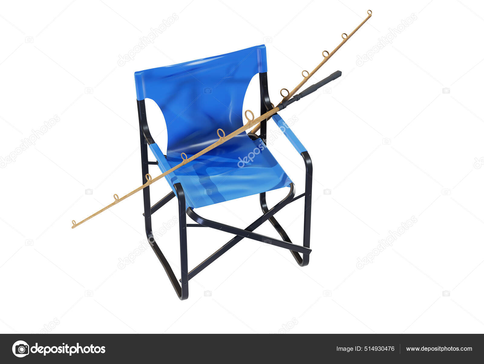 Fisher Seat Folding Chair Fishing Pole Isometric Camping Objects Scenes  Stock Photo by ©Vadarshop 514930476