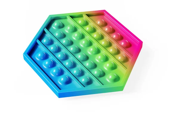 Siliconen Push Pop Bubble Fidget Toy Rendering Geïsoleerd Witte Achtergrond — Stockfoto