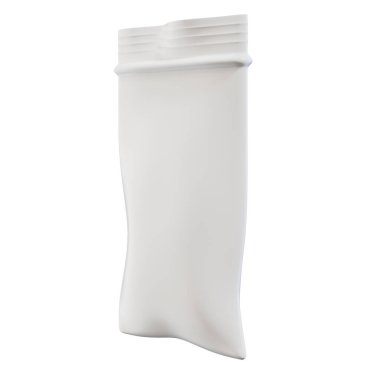 Boş folyo plastik beyaz kahve çanta beyaz arka plan üzerinde izole. Ambalaj şablon mockup koleksiyonu. 3D render. Tasarımınız için hazır. 3D render