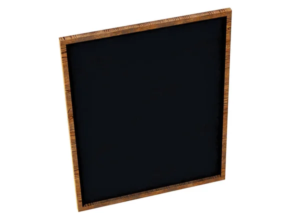 Houten Uithangbord Zwart Frame Render — Stockfoto