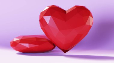 Pembe kalp, pembe renkli arka planda izole edilmiş.