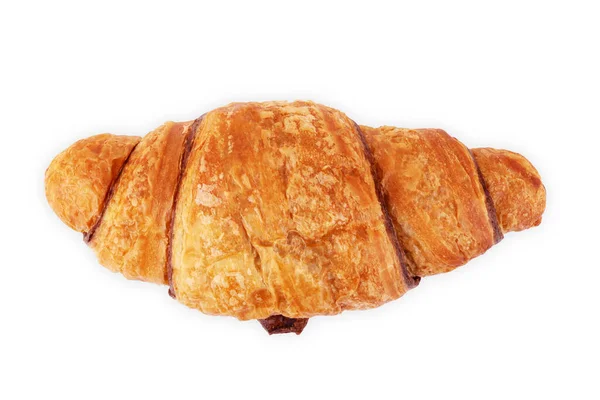 Finom Friss Croissant Fehér Háttérrel Croissant Elkülönítve Francia Reggeli — Stock Fotó