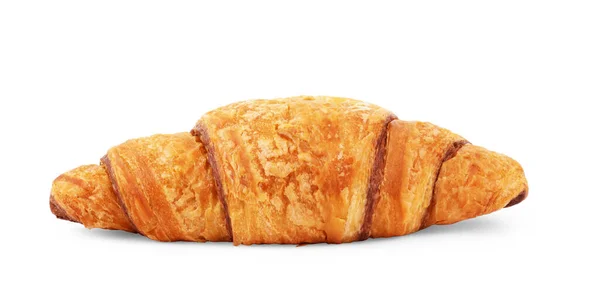 Läckra Färska Croissanter Vit Bakgrund Croissanter Isolerade Fransk Frukost — Stockfoto