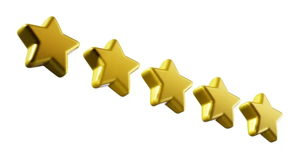 Pięć Gwiazdek Błyszczący Żółty Koncepcja Oceny Klienta Klienta Temat Pracownika — Zdjęcie stockowe