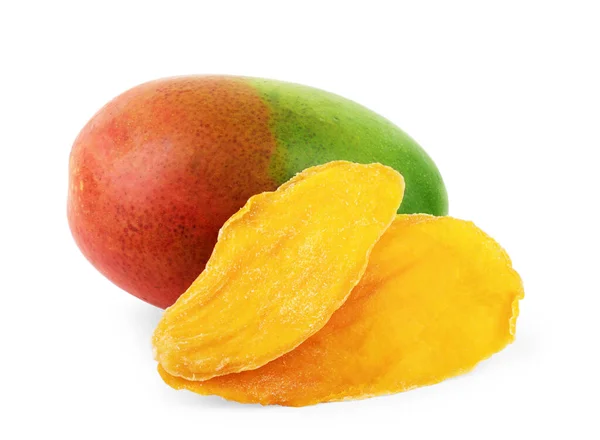 Dried Mango Lay White Plate — Stock Photo, Image