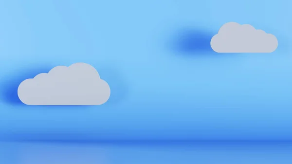 Chmura Renderuje Błyszczący Symbol Ikony Wariant Niebieski — Zdjęcie stockowe