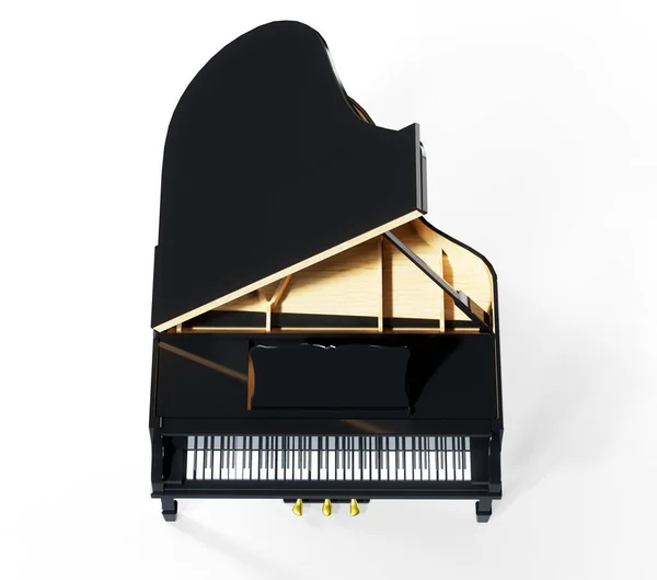 Piyano Grand Piyano Perküsyon Müzik Enstrümanı Beyaz Zemin Üzerinde Izole — Stok fotoğraf