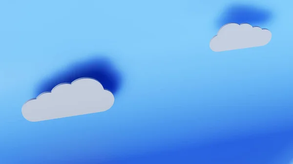 Bulut Render Parlak Simge Sembolü Mavi Değişken — Stok fotoğraf
