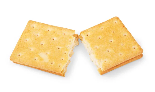 Una Pila Galletas Sal Sobre Fondo Blanco — Foto de Stock