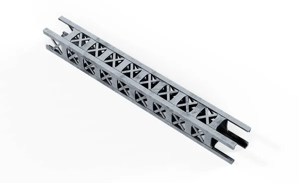 Escalera Industrial Metálica Modelo Aislada Sobre Fondo Blanco Cerca Metal —  Fotos de Stock