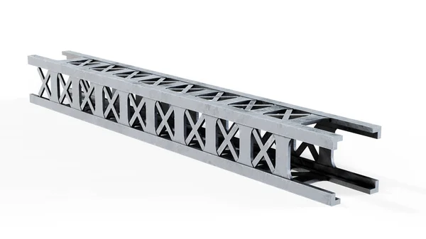 Модель Металлической Промышленной Лестницы Изолированы Белом Фоне Блестящая Металлическая Ограда — стоковое фото