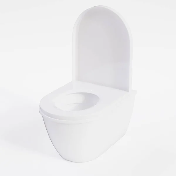 在白色背景上隔离的厕所碗模型 3D渲染 — 图库照片