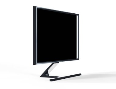 Boş ekran ile bilgisayar beyaz arkaplanda izole edildi, 3d görüntüleme