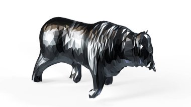 Altın boğa düşük Poli style.3d illüstrasyon.