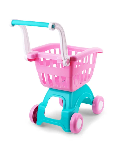 Miniature Shopping Trolley White Background — Stock Photo, Image