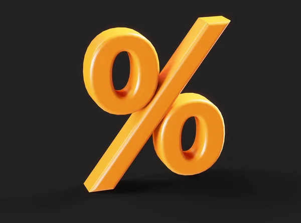 百分比符号百分数百分数符号利率销售金融折扣图标黑红金黄绿蓝3D渲染 — 图库照片