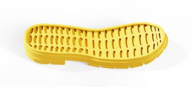 Büyük erkek ve küçük bebek spor ayakkabı ayakkabı taban görünümü, izole, beyaz arka plan üzerinde 3d render