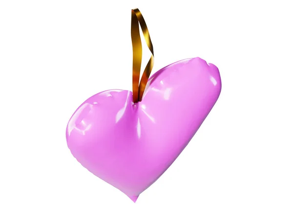 Ροζ Heart Εικονίδιο Εικόνα Απόδοση — Φωτογραφία Αρχείου