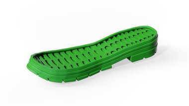 Büyük erkek ve küçük bebek spor ayakkabı ayakkabı taban görünümü, izole, beyaz arka plan üzerinde 3d render