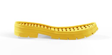 Büyük erkek ve küçük bebek spor ayakkabı ayakkabı taban görünümü, izole, beyaz arka plan üzerinde 3d render