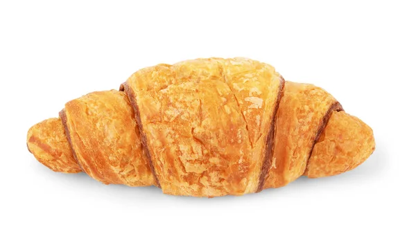 Finom Friss Croissant Fehér Háttérrel Croissant Elkülönítve Francia Reggeli — Stock Fotó