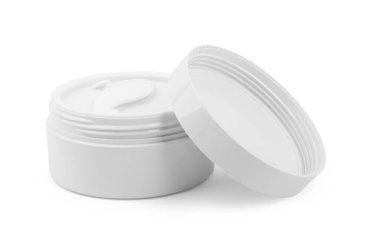 Hidrojel altın kozmetik göz bandı kavanozu. Cilt için kozmetik ürün. Gözlerinin altındaki yamalar. Kolajen maskesi