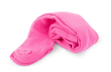 Beyaz arka planda izole edilmiş renkli bebek taytları, düz yatış, üst görünüm