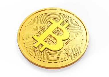 Altından Bitcoin panolarının 3B görüntüsünü kapat 