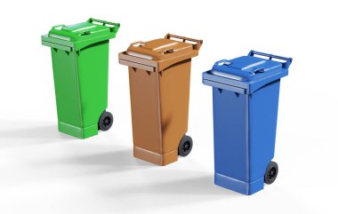 Çöp kutusunun geri dönüşüm sembolü 3d render