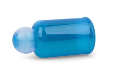 Duş jeli beyaz bir arka plan üzerinde plastik tüp.