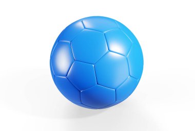 Beyaz zemin üzerinde izole edilmiş altın futbol topu 3d yorumlayıcı