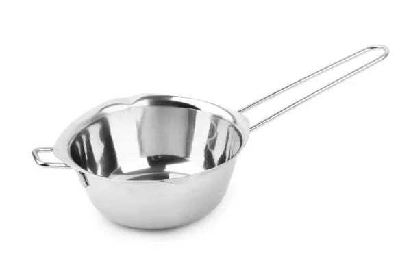 Stainless Saucepan Table — Stock Photo, Image