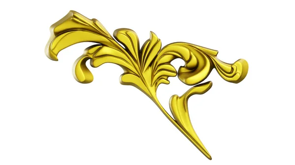 Рендеринг Набора Древнего Золотого Орнамента Белом Фоне — стоковое фото