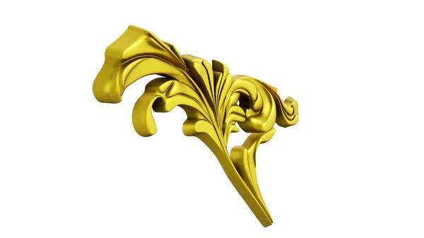 Render Conjunto Ornamento Ouro Antigo Fundo Branco — Fotografia de Stock