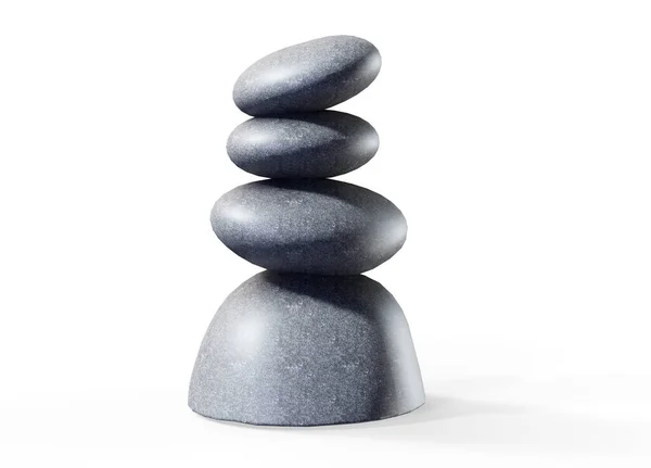 Conceptual Imagen Con Piedras Meditación Esta Una Ilustración Renderizado — Foto de Stock