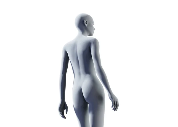 Біле Безбарвне Жіноче Обличчя Білою Шкірою Профілі Білому Тлі Візуалізація — стокове фото