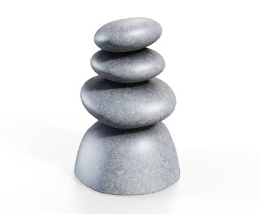 Meditasyon taşlarla görüntünün kavramsal. Bu bir 3d render örnektir