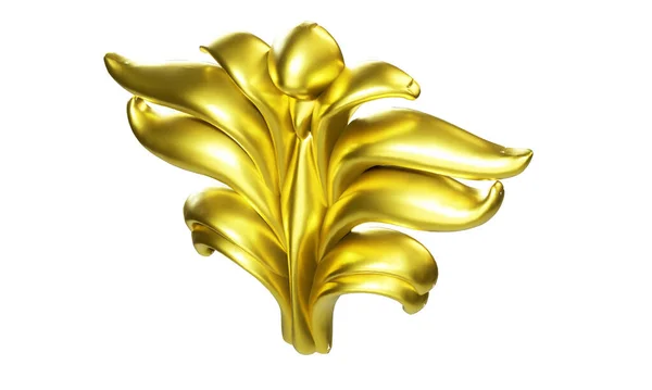 Render Conjunto Ornamento Ouro Antigo Fundo Branco — Fotografia de Stock