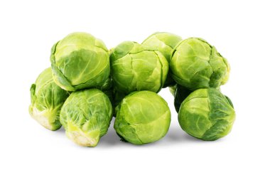 Beyaz arkaplanda Brüksel lahanası