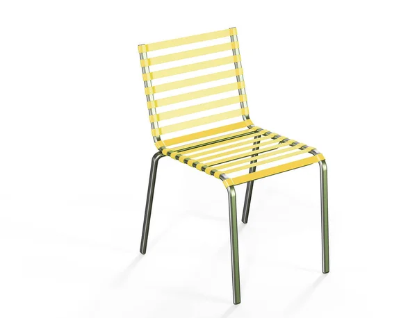 Cadeira Tecido Verde Com Pernas Madeira Renderização — Fotografia de Stock