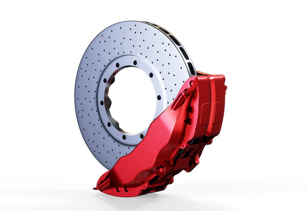Автомобильный тормозной диск 3d рендеринг 