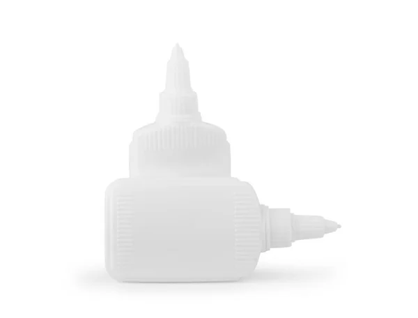 白い背景に分離した白い接着剤の容器 — ストック写真