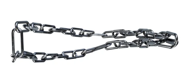 Render Stainless Steel Chain Isolated White — Stock Photo, Image