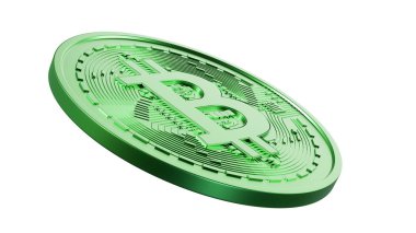 Altından Bitcoin panolarının 3B görüntüsünü kapat