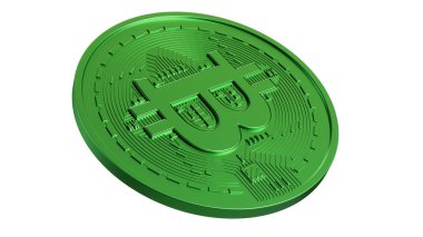 Altından Bitcoin panolarının 3B görüntüsünü kapat